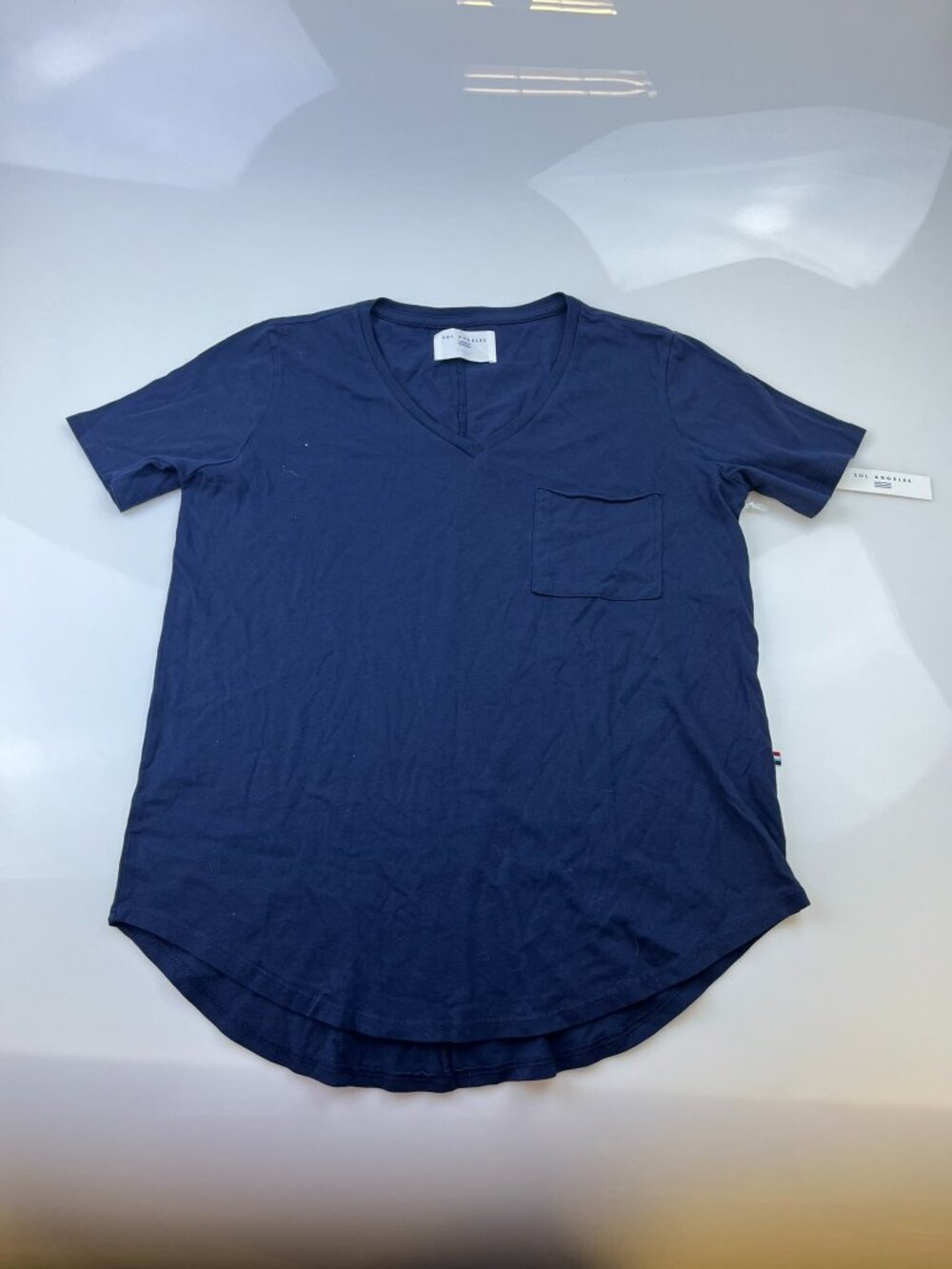 Sol Angeles Blue Sol Essential Torque V-Neck Pocket Tee N255-9